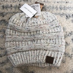 C. C. Messy bun beanie tail hat